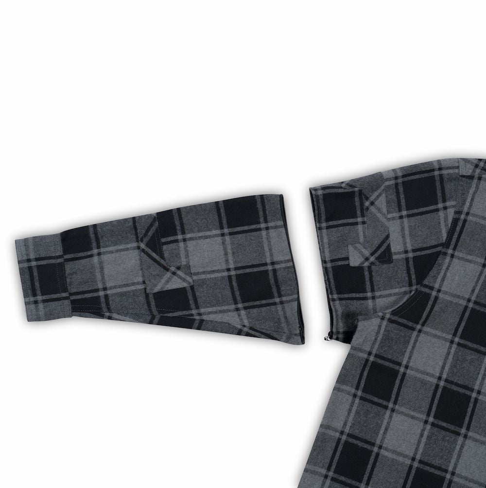 GREY ZIP OFF SLEEVE FLANNELETTE SHIRT