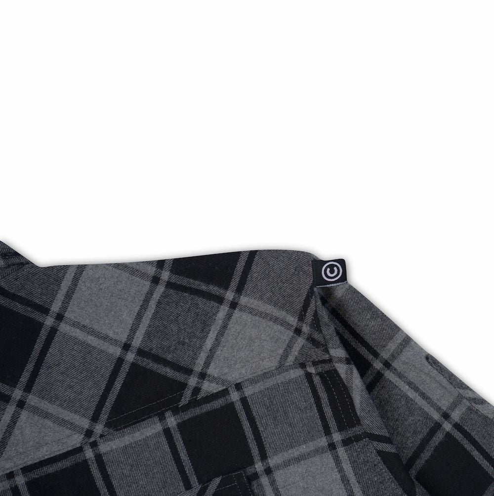 GREY ZIP OFF SLEEVE FLANNELETTE SHIRT