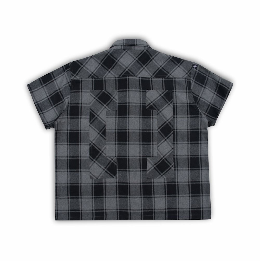 GREY ZIP OFF SLEEVE FLANNELETTE SHIRT