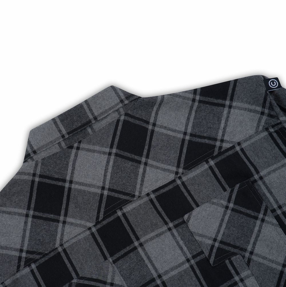 GREY ZIP OFF SLEEVE FLANNELETTE SHIRT