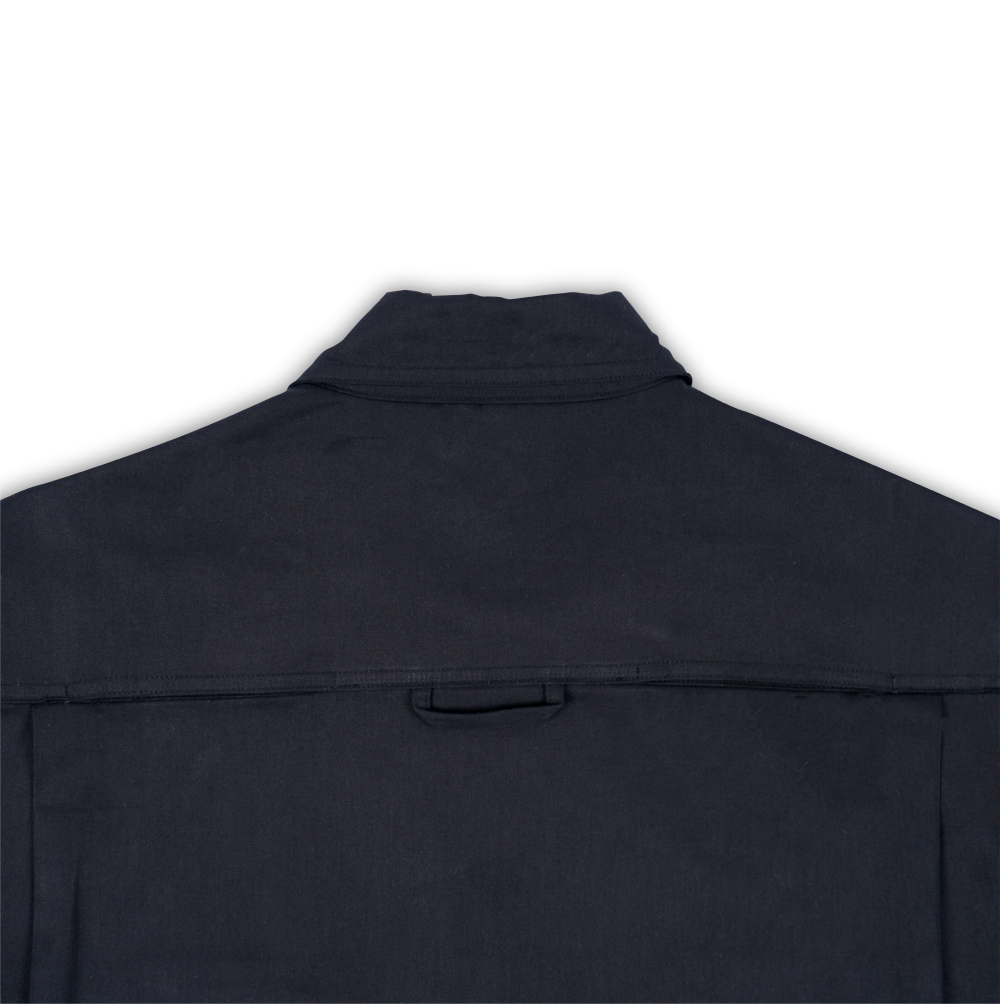 BLACK UTILITY DROP POCKET SHIRT